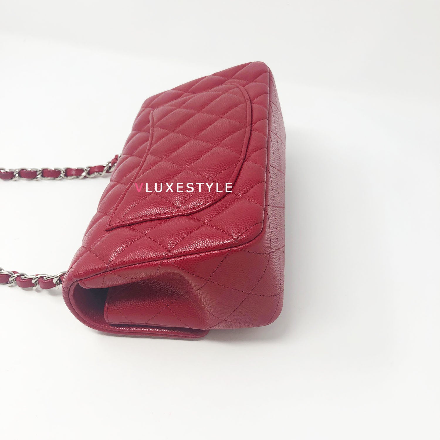 Chanel Classic Zip Card Holder / Small Wallet in Raspberry Red Caviar SHW