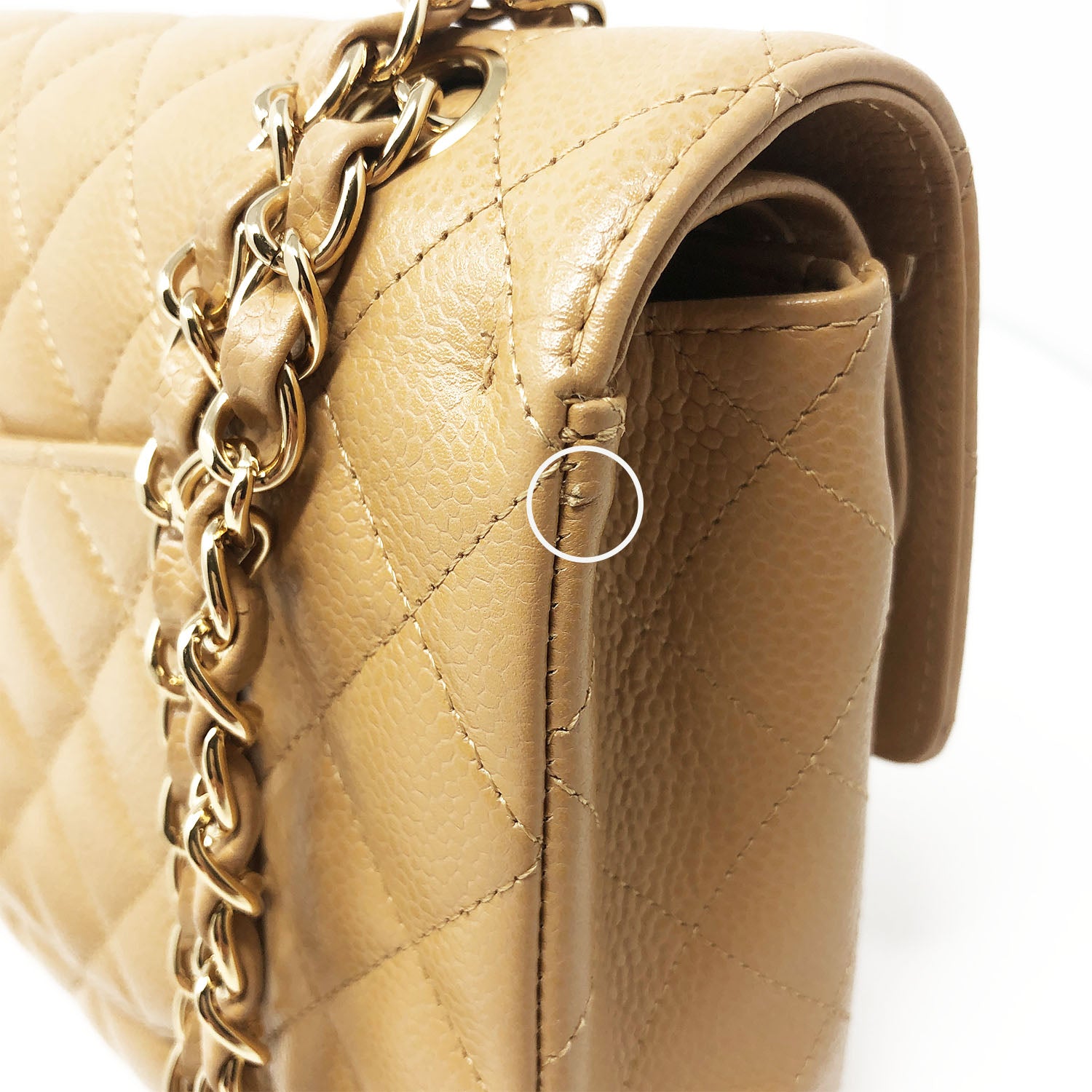 Chanel Vintage Beige Large Single Flap Bag in Caviar Leather with 24k –  Sellier