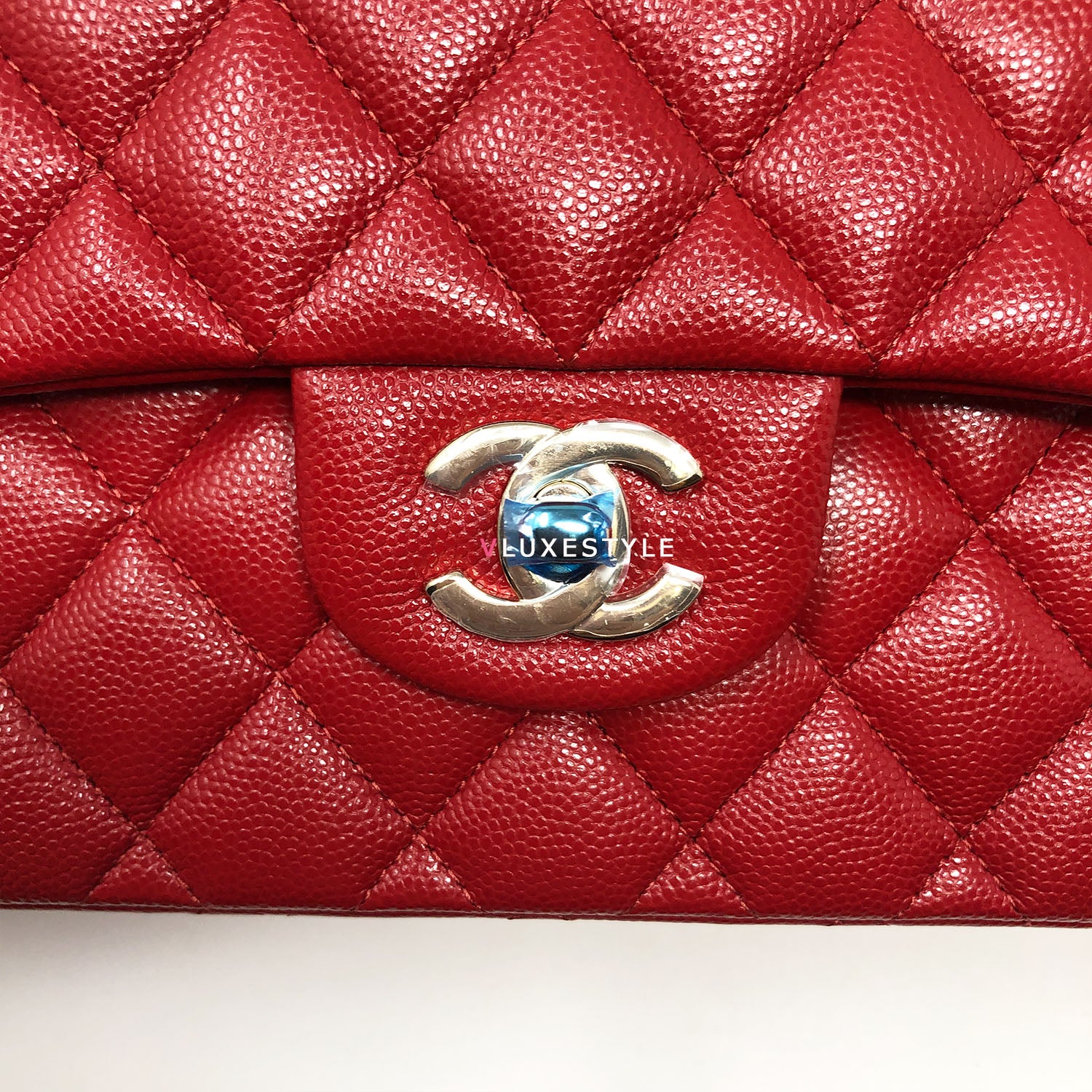 Chanel Classic Small 19B Red Caviar with light gold hardware