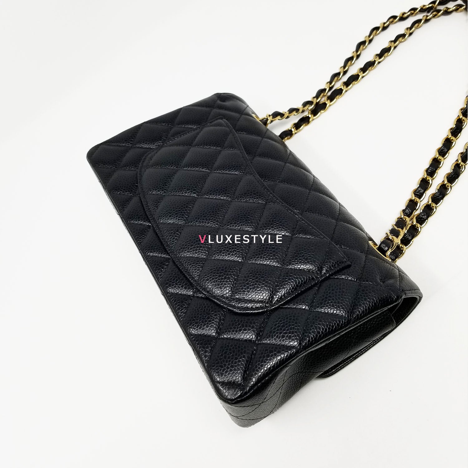 Chanel Flap Bag Top Handle Quilted Lambskin Gold-tone Small Black