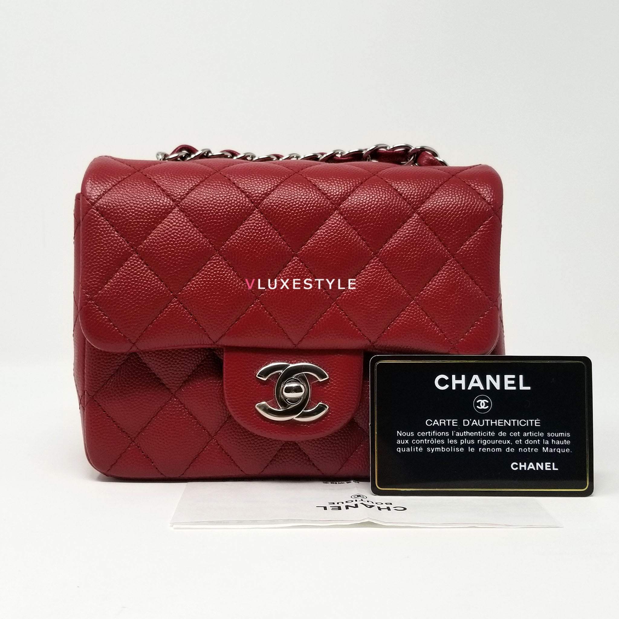 Chanel Unboxing, Chanel MINI FLAP Red Caviar 17B