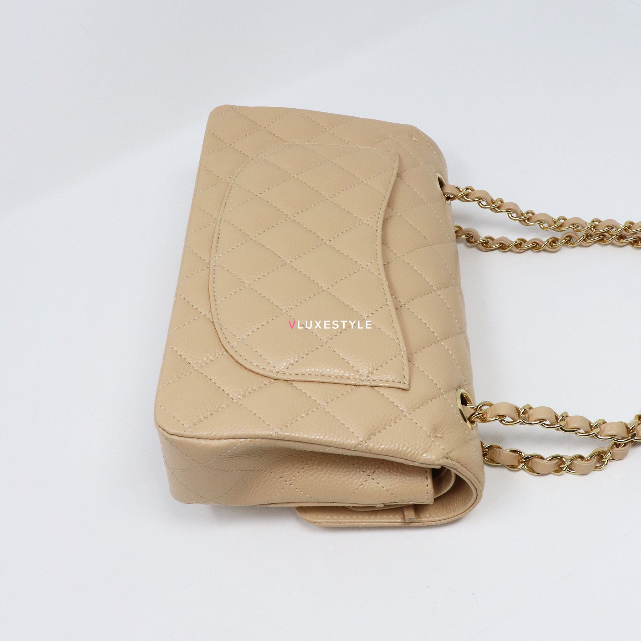 🍀Chanel Multi Pouching Flap Bag with Coin Purse Quilted Calfskin Hibiscus/  Gold