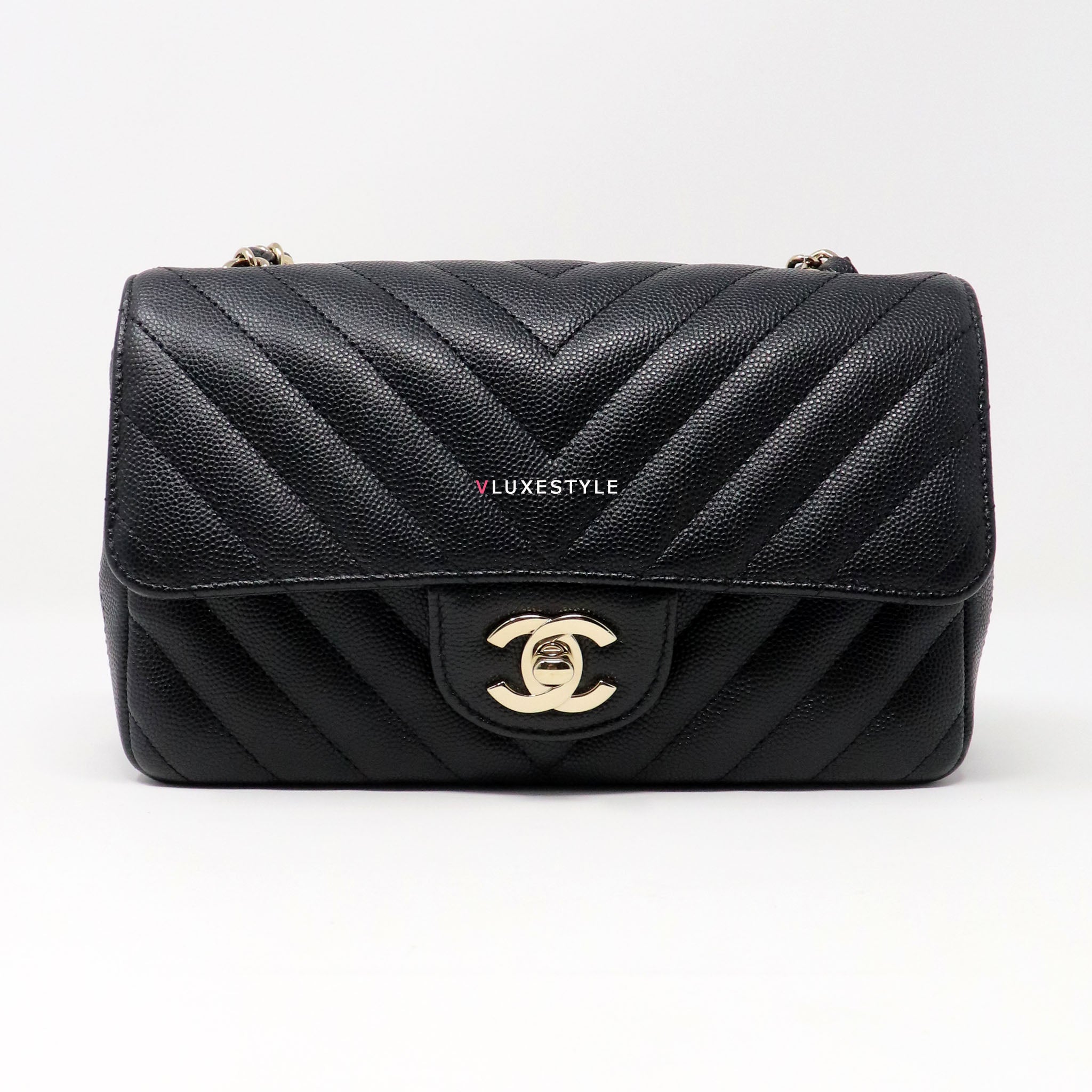 Chanel Black Quilted Caviar Business Affinity Clutch On Chain Gold