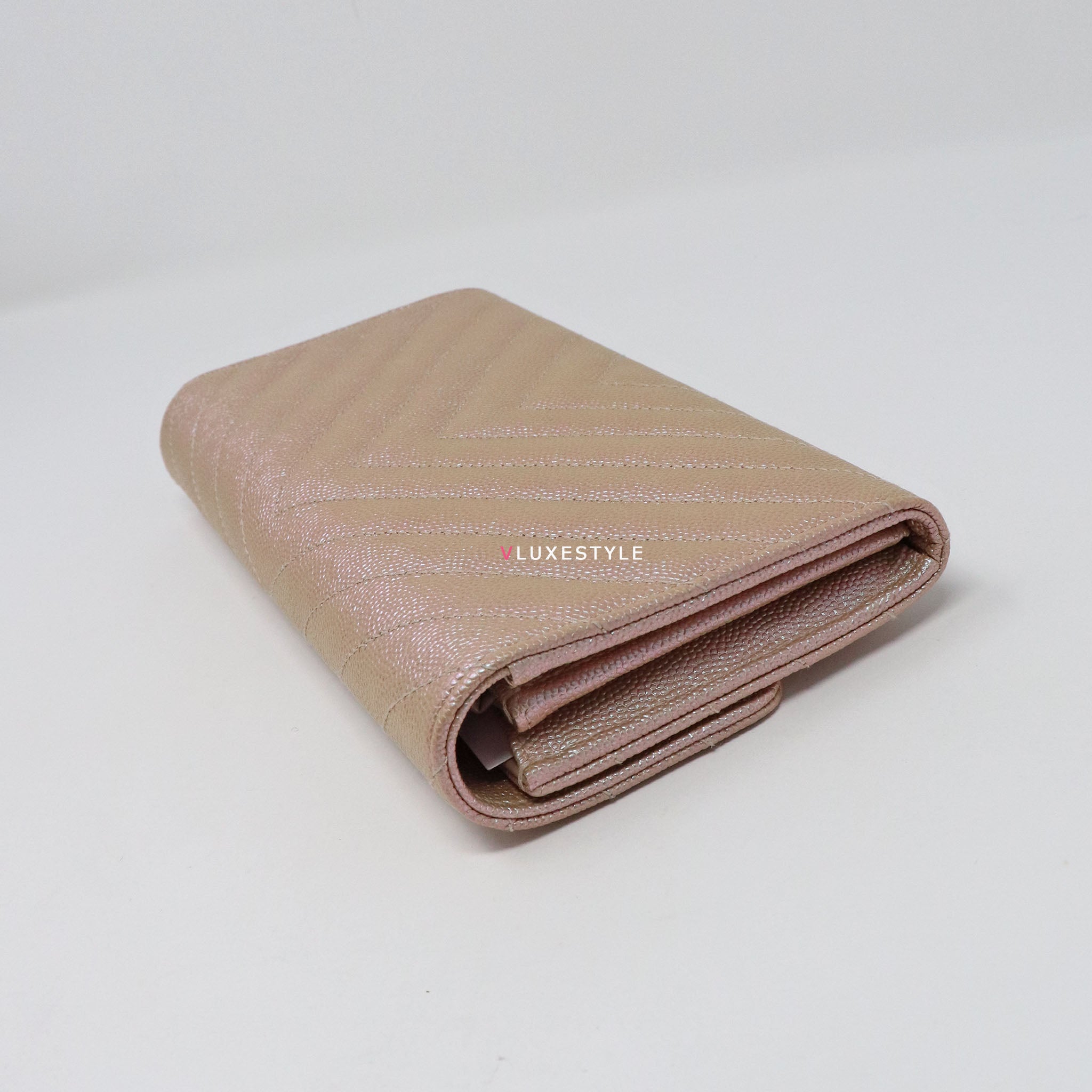 Louis Vuitton Pink Caviar Leather CC Long Flap Wallet Gusset 97ca25