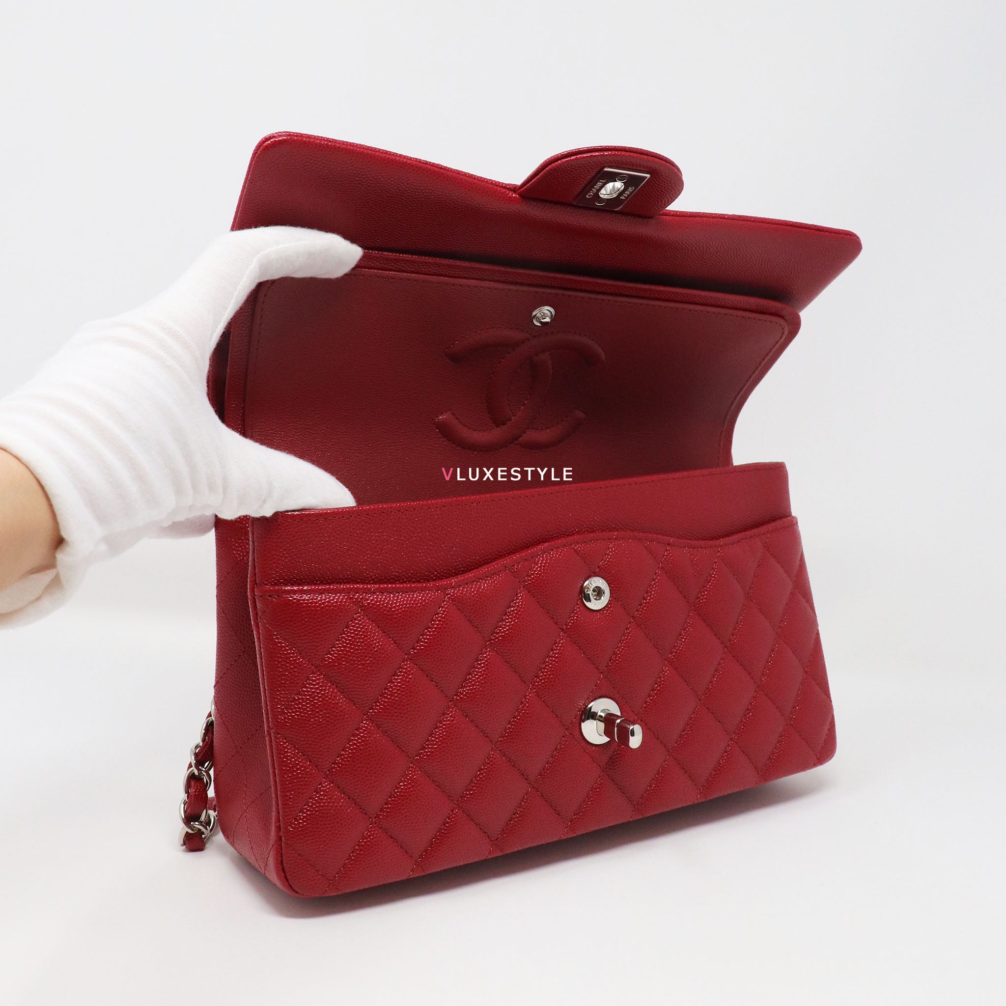 chanel red flap bag