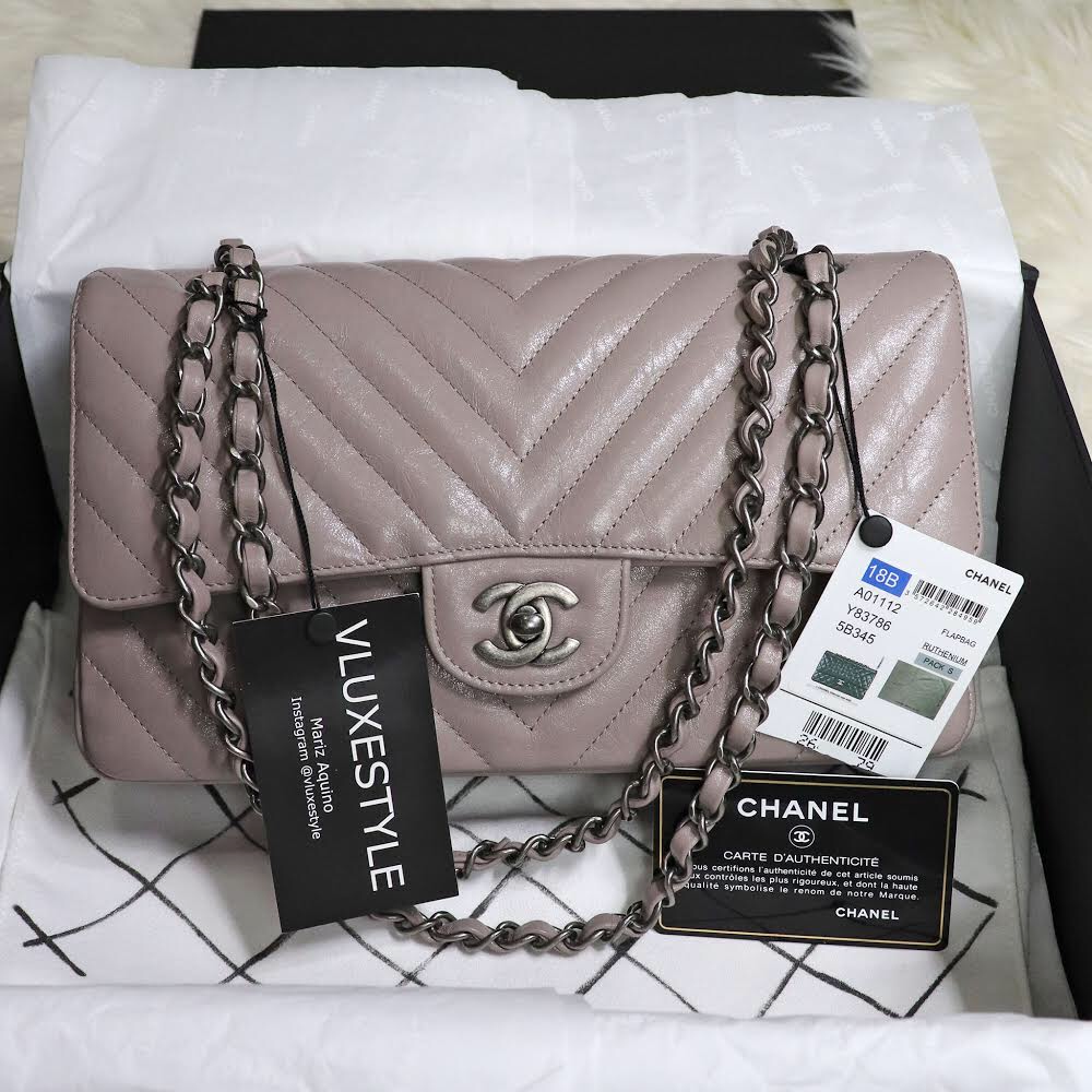 Chanel classic flap on sale chevron