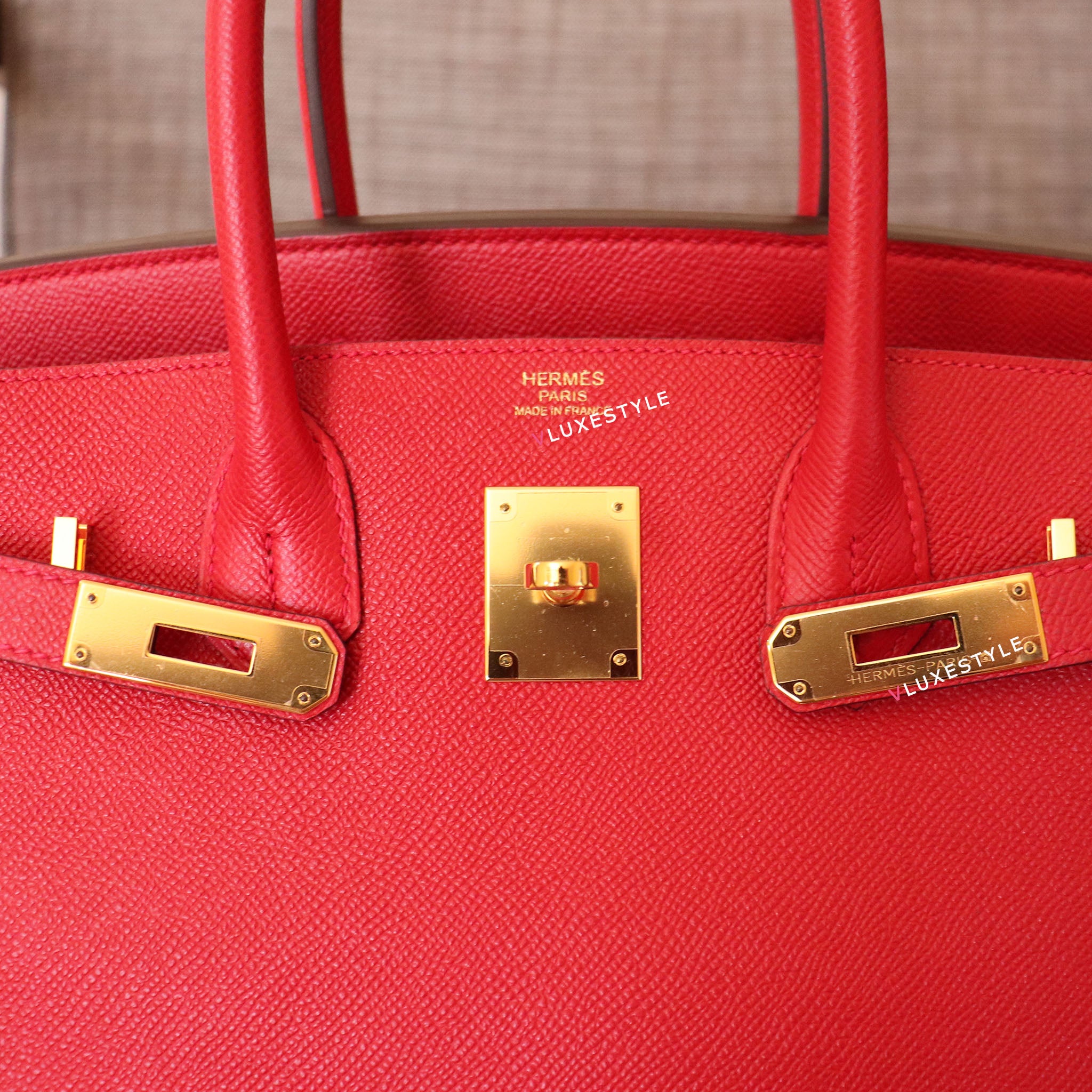 Hermes Birkin 30 Rouge Casaque Epsom Gold Hardware #X - Vendome Monte Carlo