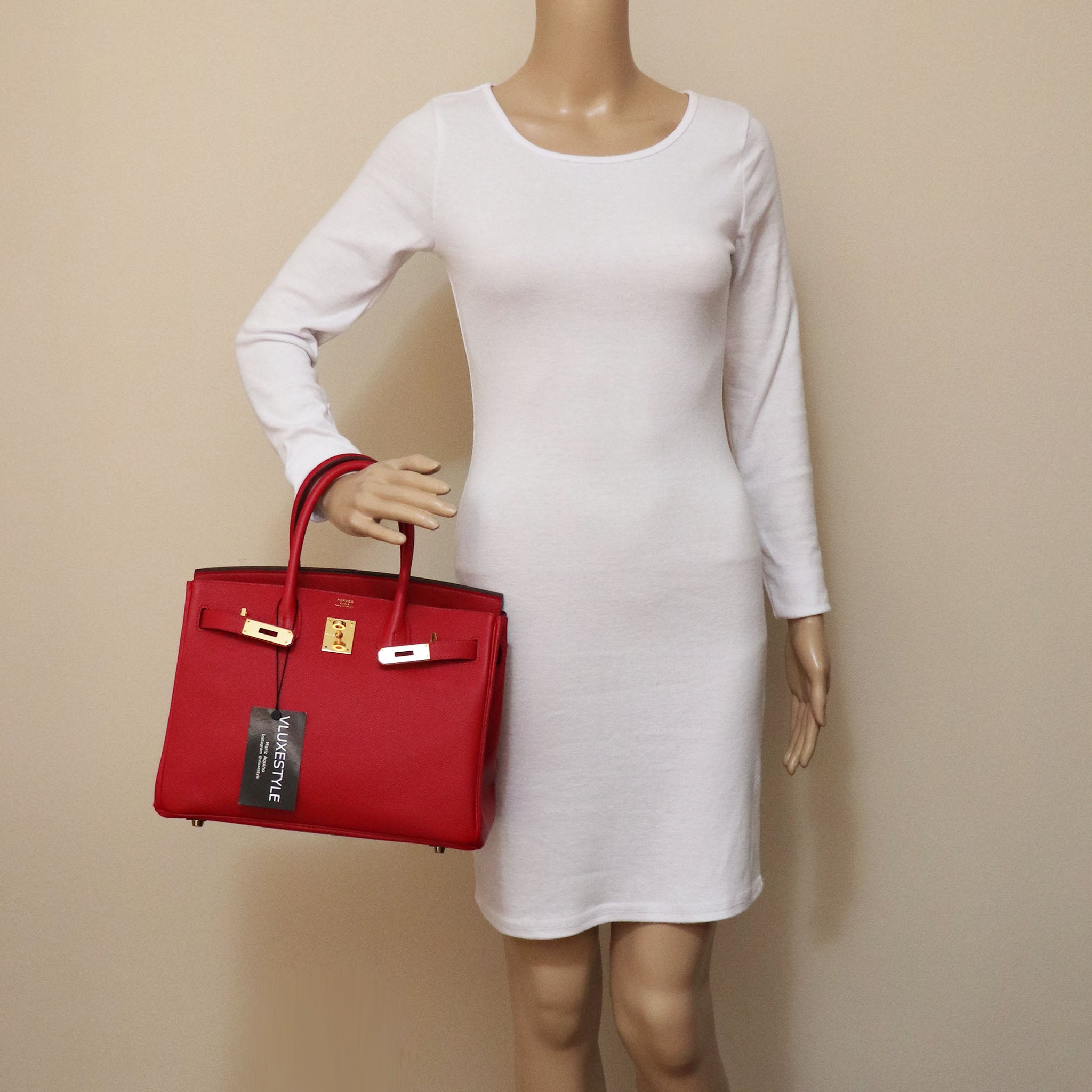 Hermes Birkin 30 Rouge Casaque Epsom with gold hardware