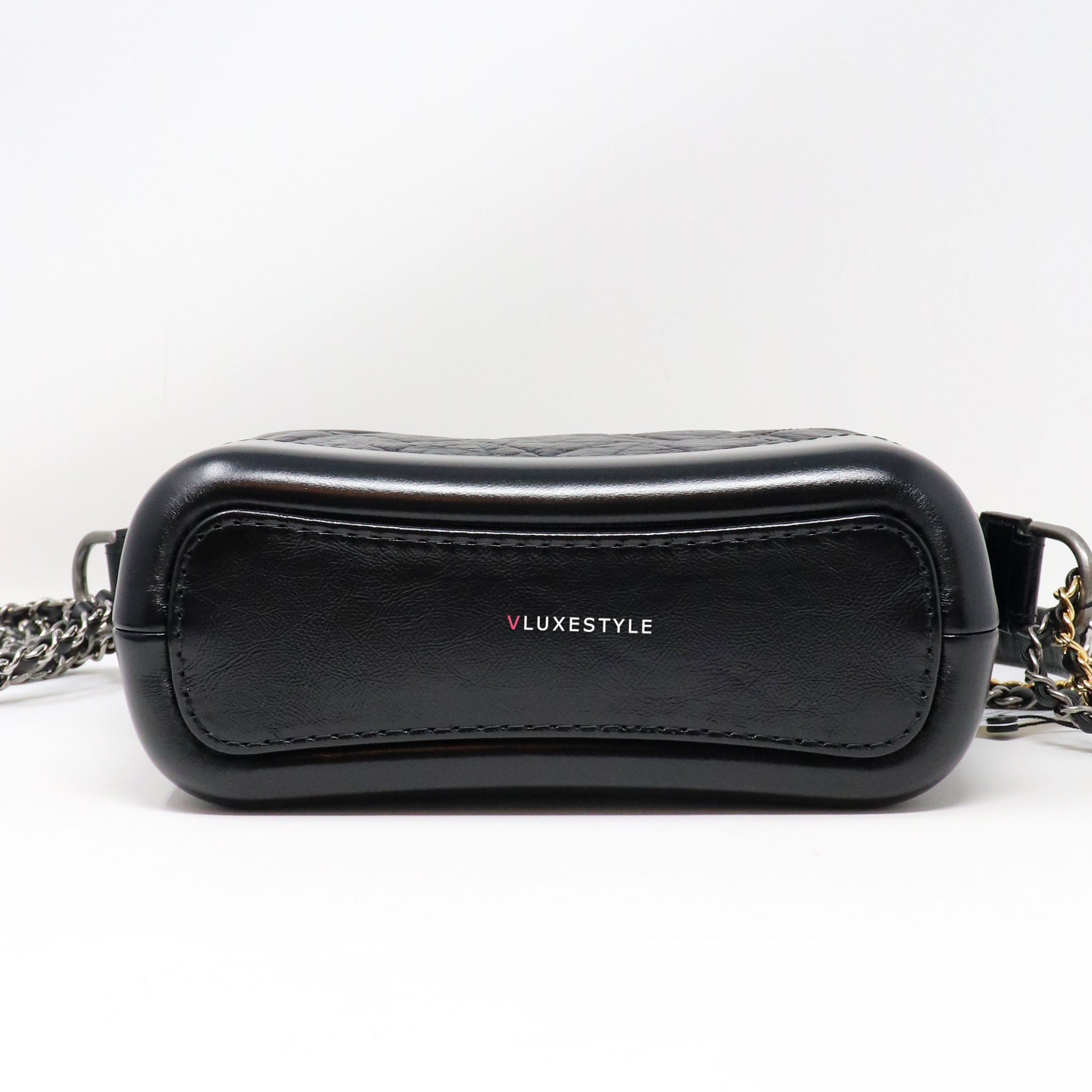 Chanel Small Gabrielle Hobo 20A Black Aged Calfskin with mixed hardware  with the new statement strap
