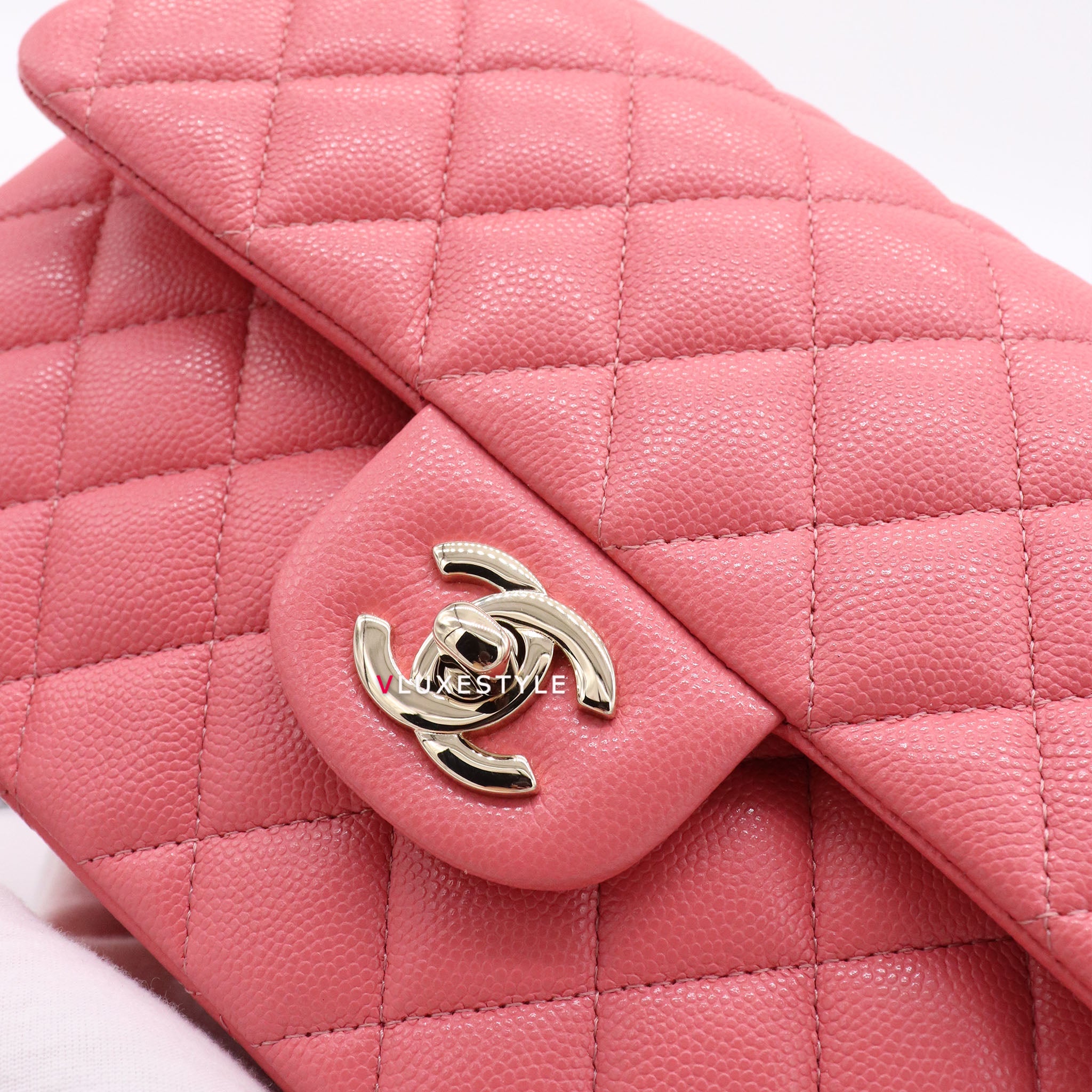 Chanel Classic Small Double Flap 19B Rose/Pink Quilted Caviar with
