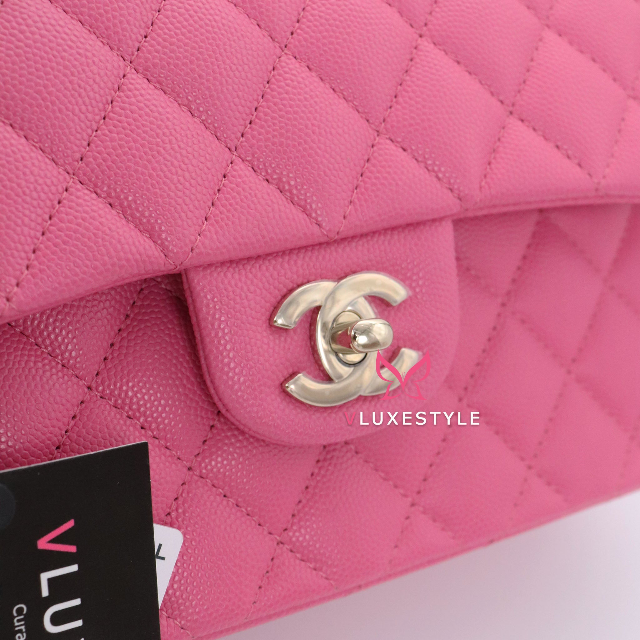 CHANEL Caviar Quilted Small Double Flap Pink 1278875