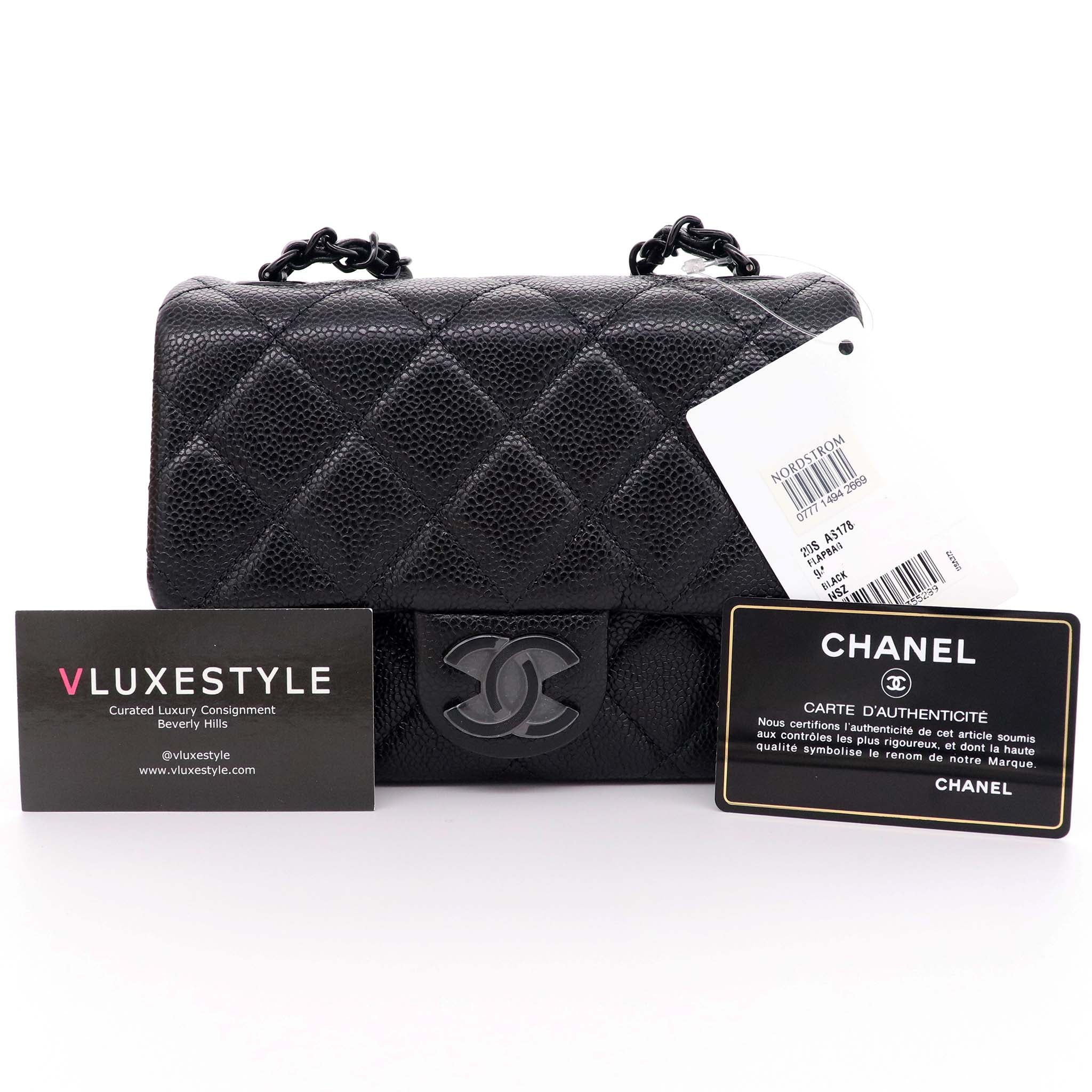 Chanel Incognito Mini Square Flap Black Quilted Caviar with shiny black  hardware