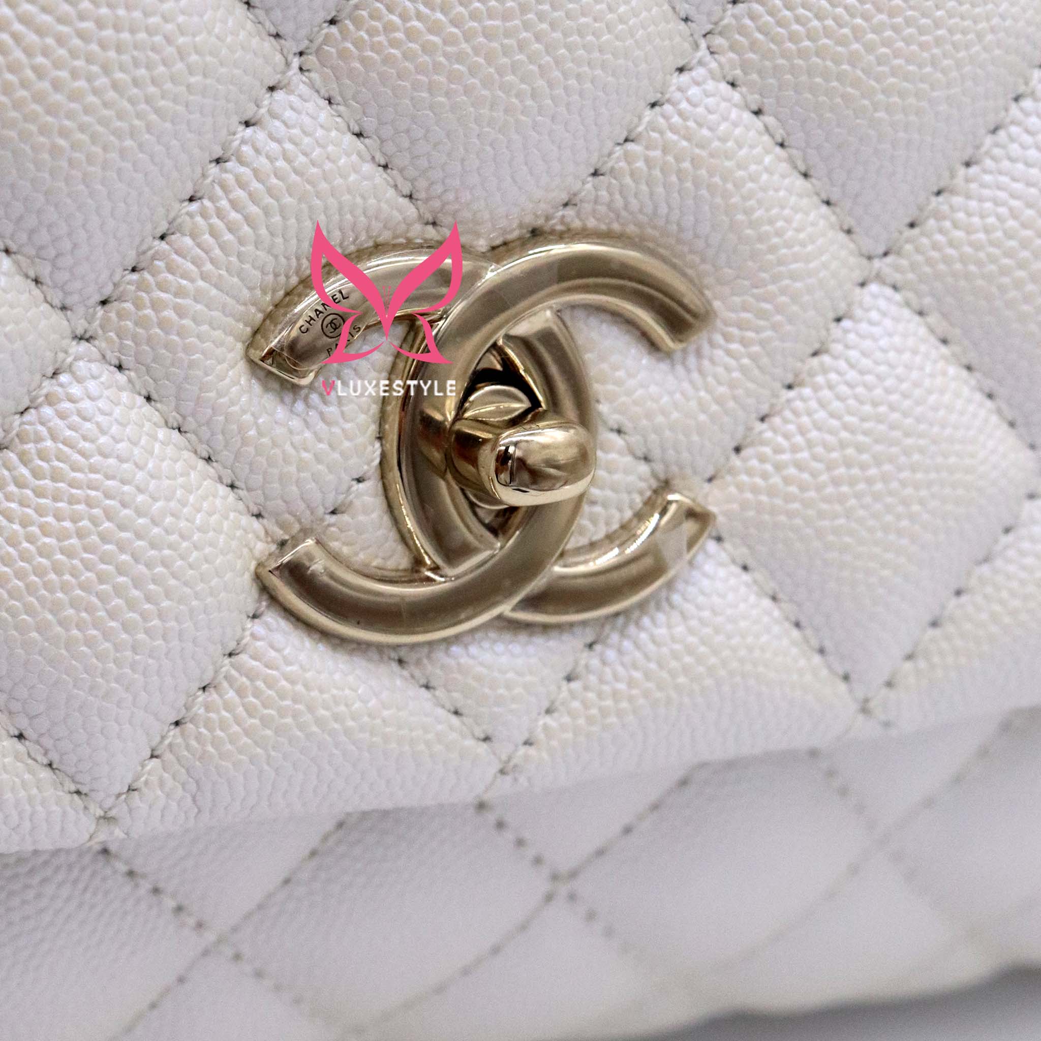 CHANEL 20K and 19K IRIDESCENT WHITE COCO HANDLE COMPARISON 