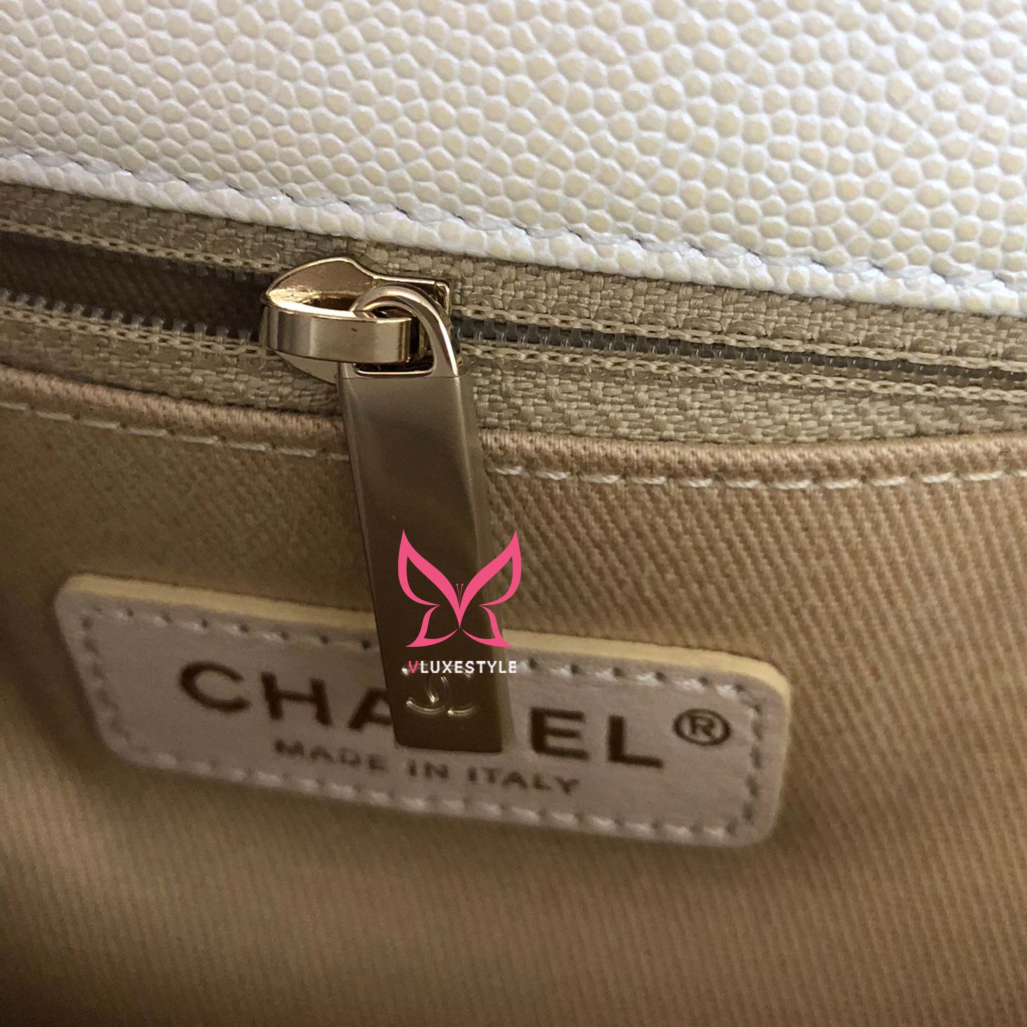 CHANEL 20K and 19K IRIDESCENT WHITE COCO HANDLE COMPARISON 