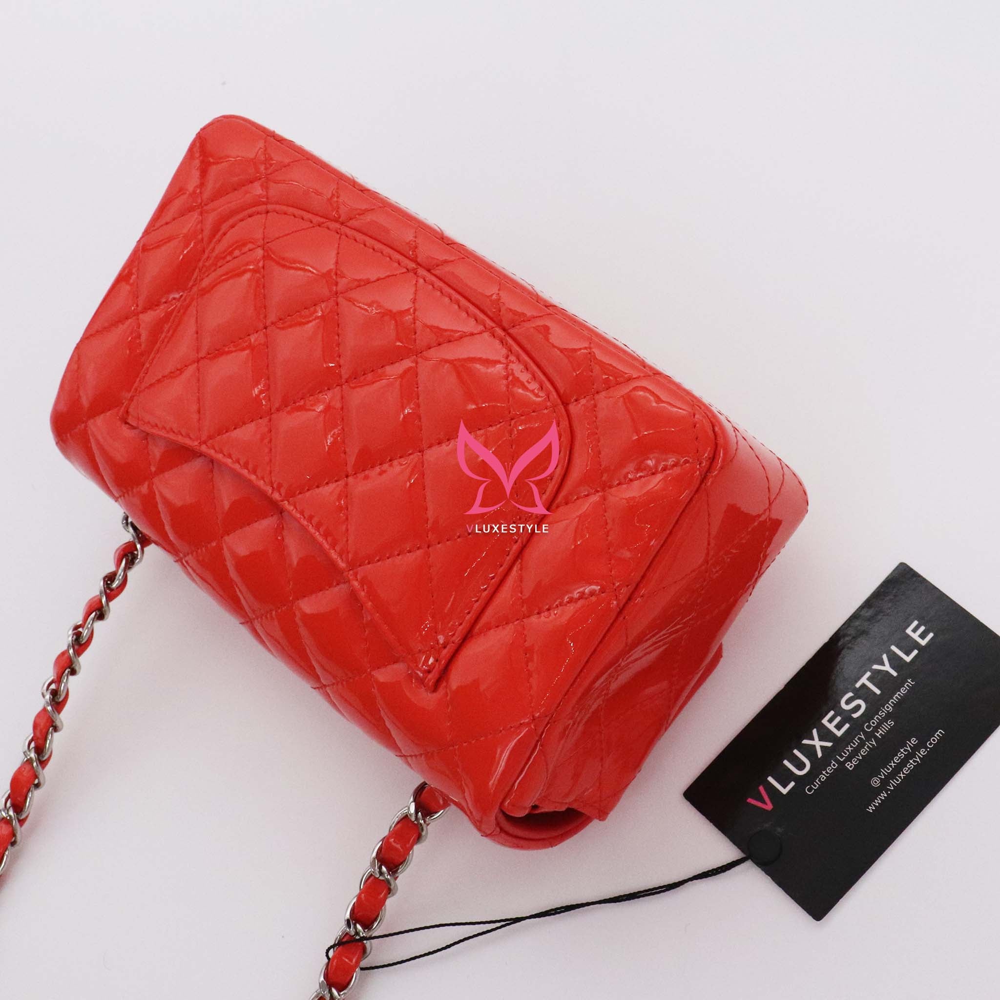 Chanel Red Patent Mini Classic Flap Silver Chain Bag 1ccs1228 at 1stDibs   chanel date code, red chanel bag with silver chain, red bag silver chain