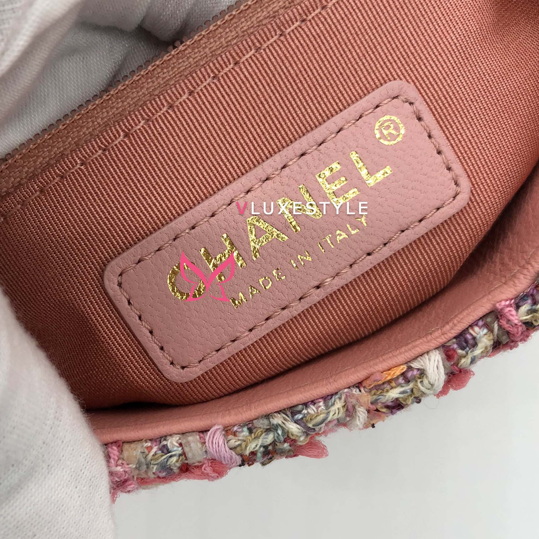 Chanel Ultra Mini Pink Tweed Belt-Bag with Champagne Gold Hardware – Sellier