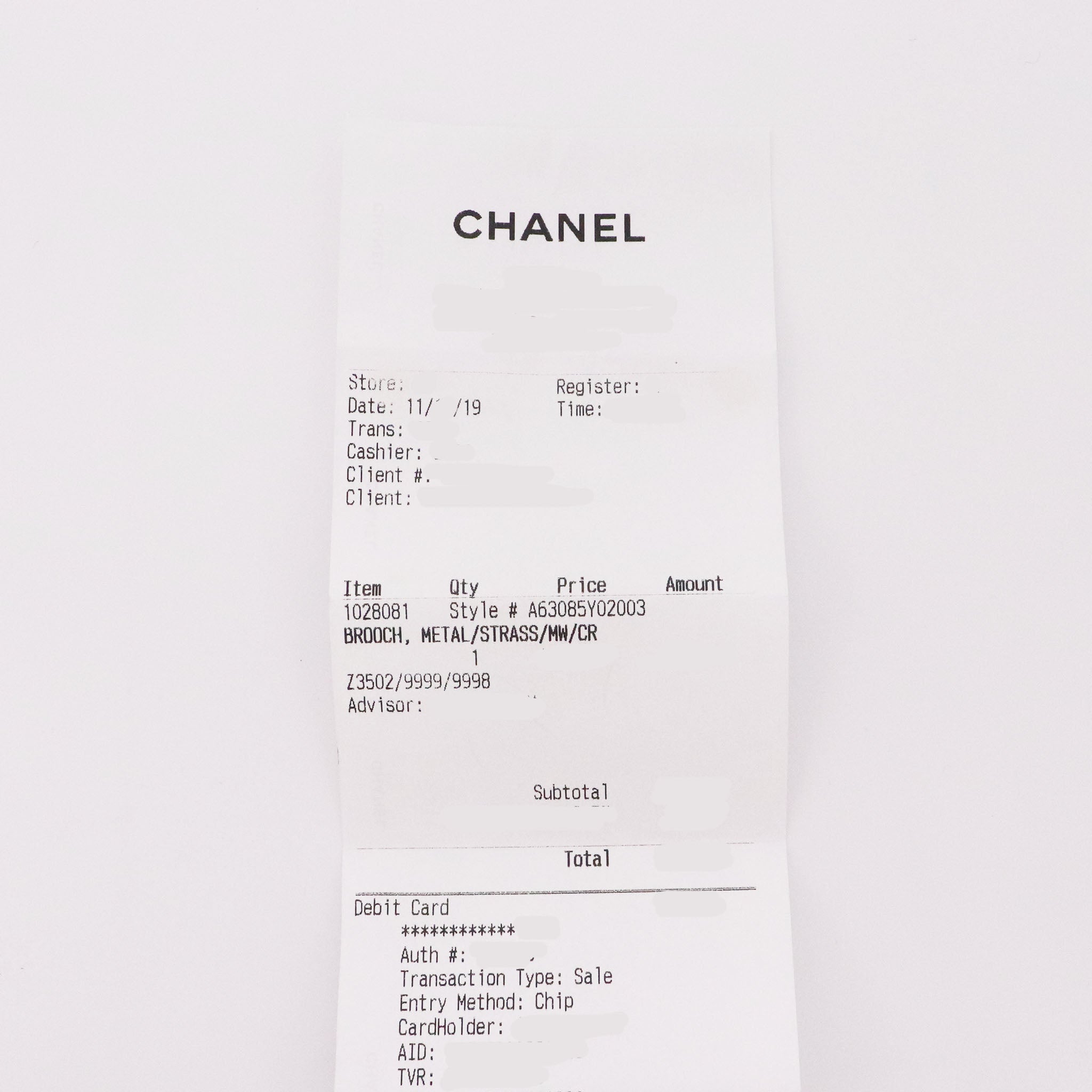 Chanel Receipt – expenseFAST