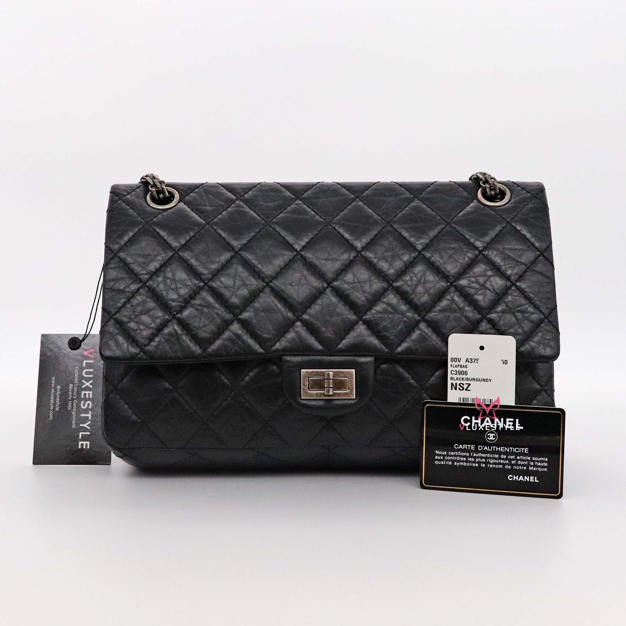 Chanel So Black Chevron Quilted Aged Calfskin 2.55 Reissue 226 Double Flap  Black Hardware, 2019 Available For Immediate Sale At Sotheby's