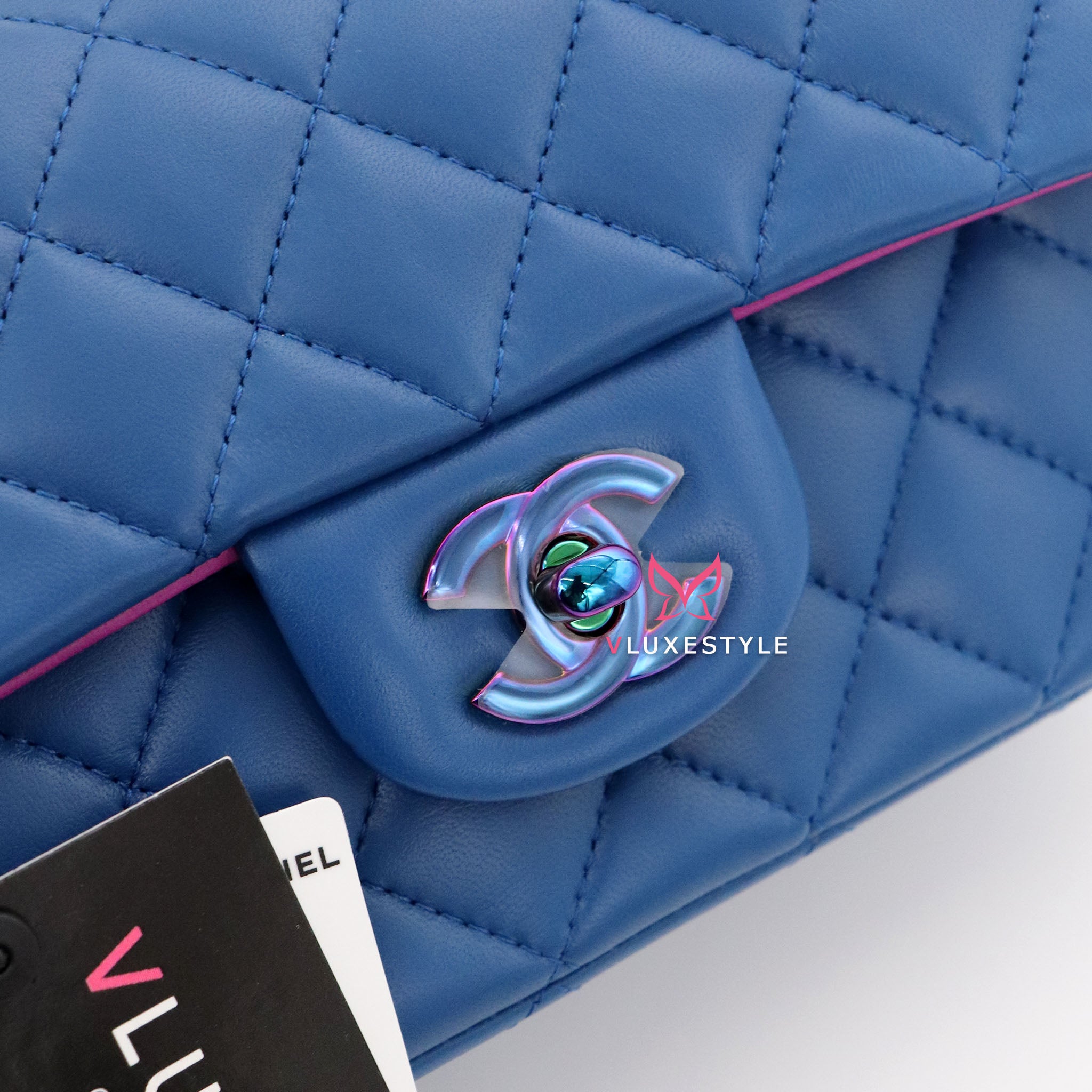 Chanel Classic Mini Rectangular 21P Blue Quilted Lambskin with
