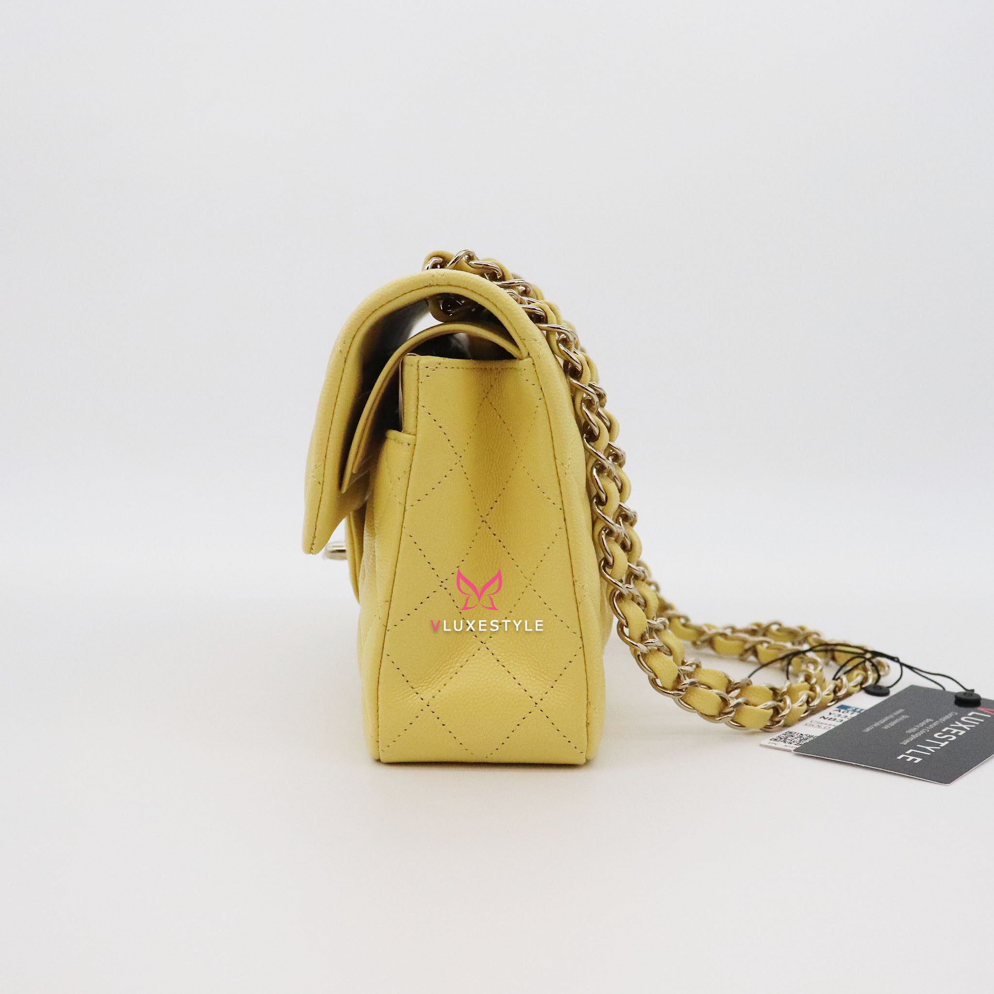 Chanel Vintage Light Yellow Quilted Caviar Medium Classic Double Flap Gold  Hardware, 2003-2004 Available For Immediate Sale At Sotheby's