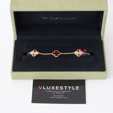 Van Cleef & Arpels Vintage Alhambra 18K Rose Gold Guilloche 5