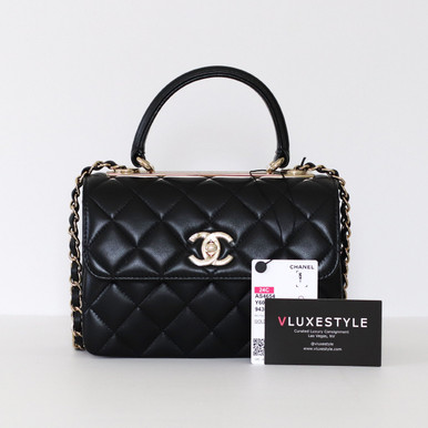 Chanel 24C Mini Trendy CC Black Quilted Lambskin Light Gold Hardware