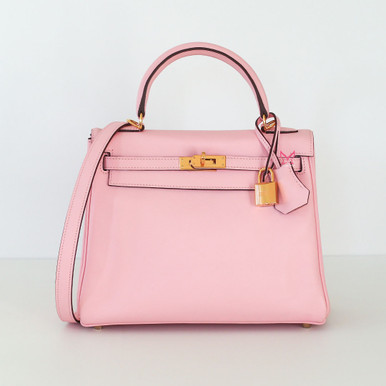 Kelly 25 Retourne Sakura Pink Swift Gold Hardware