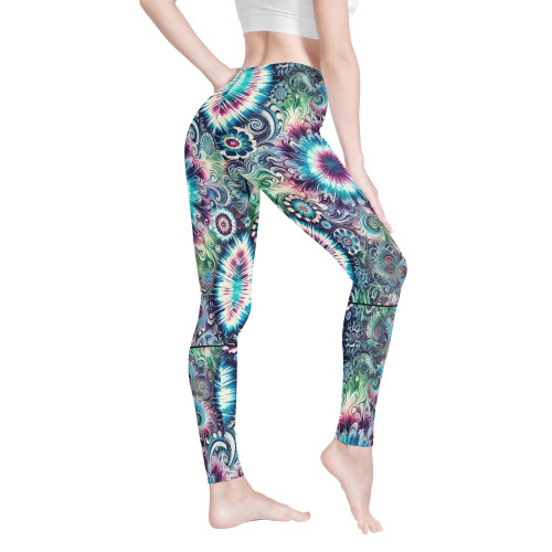 Psychedelic Swirl Tie-Dye Women's Yoga Pants Legging