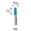 B98 Blue Mounted Stones 1/8" Shank (Pkg of 24)