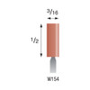 W154 Red Mounted Stones 1/8" Shank (Pkg of 24)