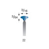 #22 Blue Mounted Points 3/32" Shank (Pkg of 24)