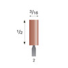 #2 Red Mounted Points 3/32" Shank (Pkg of 24)