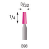 B98 Pink Mounted Stones 1/8" Shank (Pkg of 24)