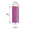 W171 Purple Mounted Stones 1/8" Shank (Pkg of 24)