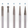 3" Solid Carbide Burs - 1/8" Shank - 1/8" Round, Plain