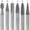 2" Solid Carbide Burs - 1/4" Shank, 1/4" x 1/8"