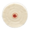 White Muslin Buff - 8" x 55 Ply, Stitched