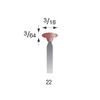 Red Mounted Points, 3/32" Shank - #22 (Box of 72)