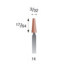 Red Mounted Points, 3/32" Shank - #14 (Box of 12)