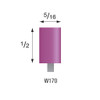 Purple Mounted Stones, 1/8" Shank - W170, Pkg. of 12