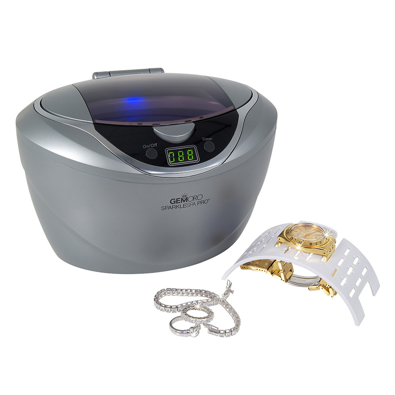 Slate GemOro SparkleSpa Pro® Personal Ultrasonic Jewelry Cleaner