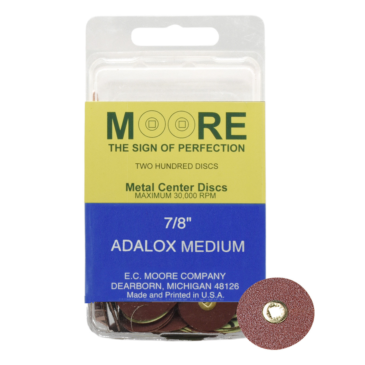 Adalox 7/8" Medium Moore Snap-On Discs (200)