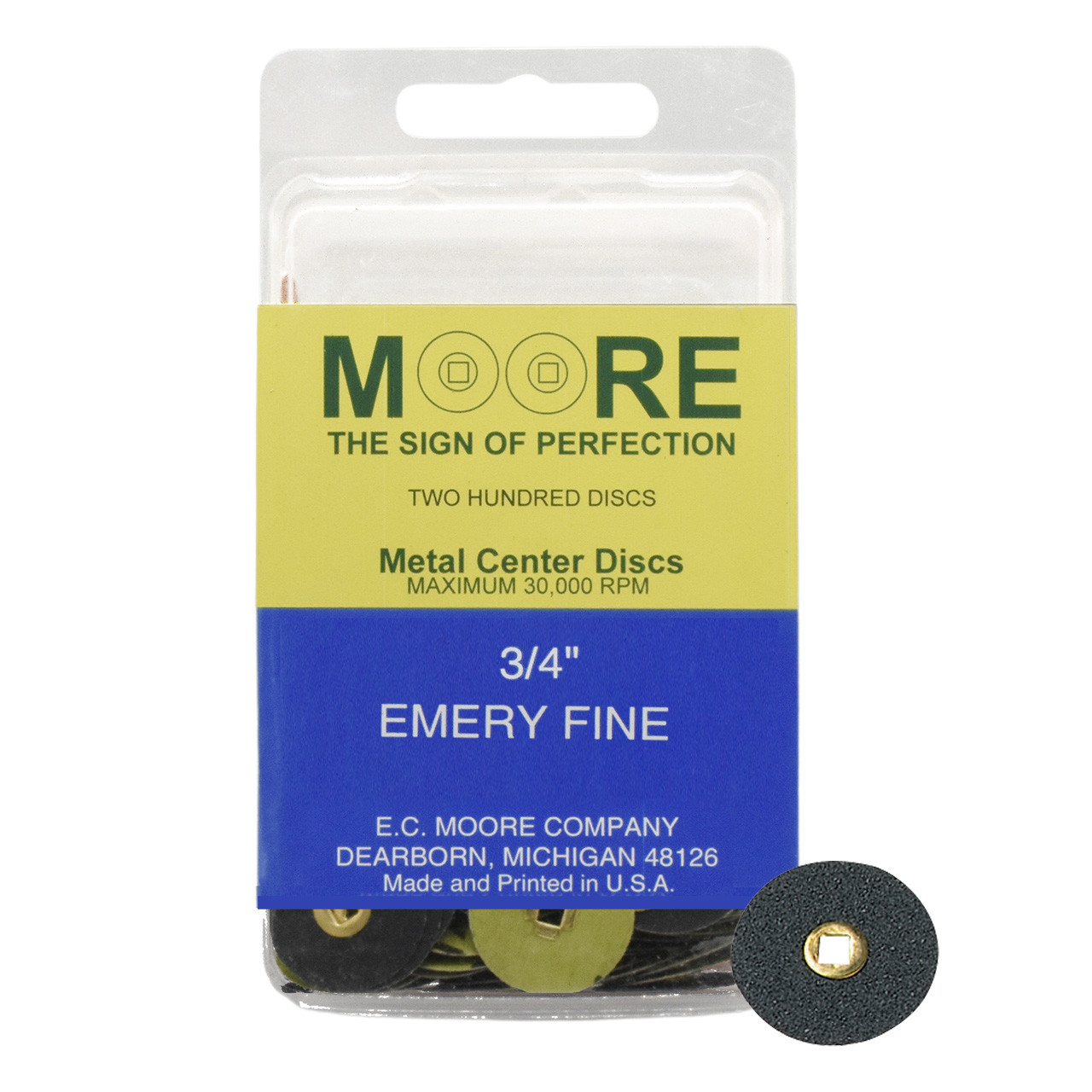 Emery 3/4" Fine Moore Snap-On Discs (200)