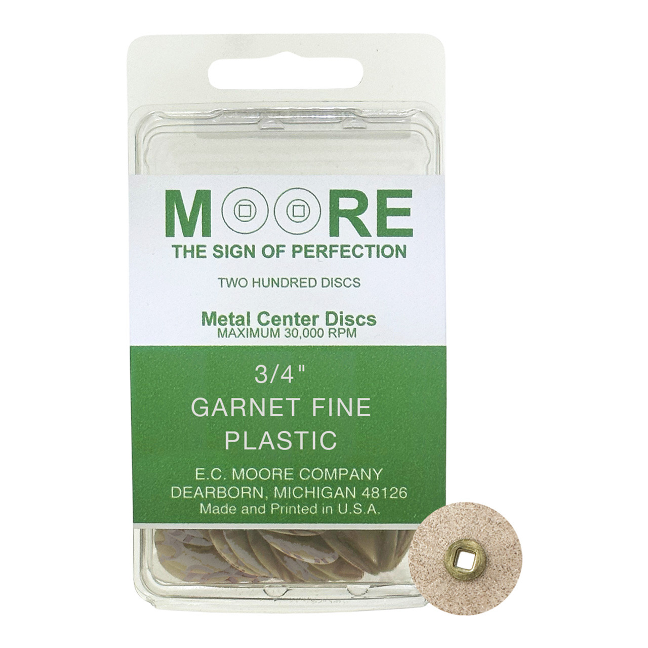 Garnet 3/4" Fine Moore Snap-On Discs (200)