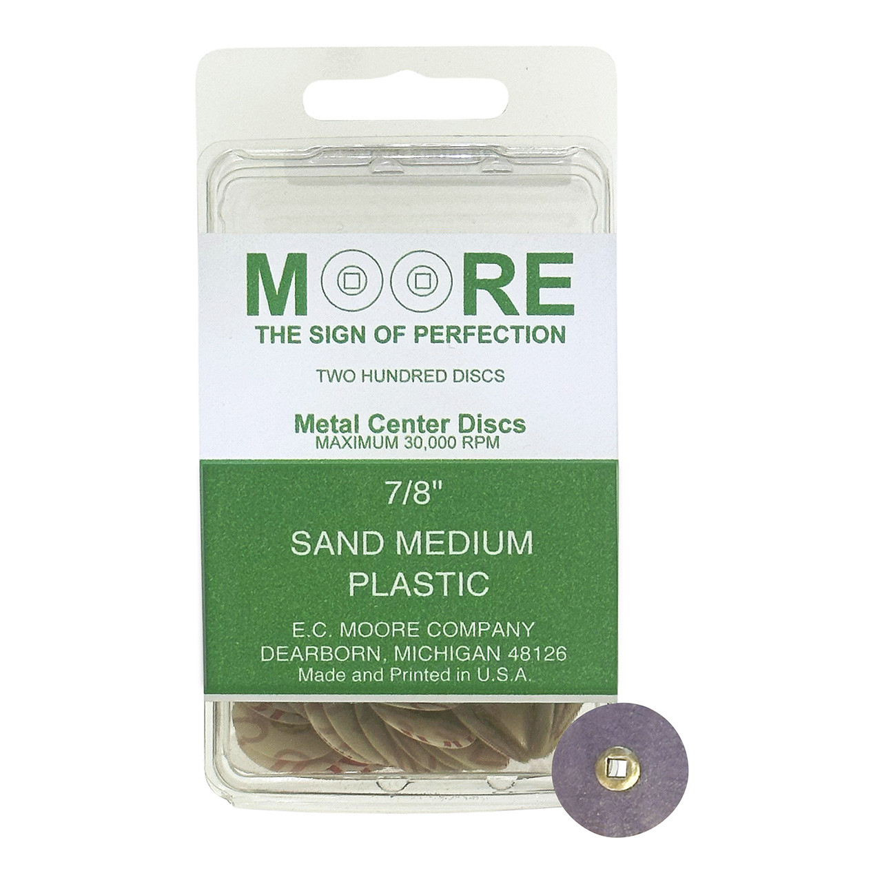 Sand 7/8" Medium Moore Snap-On Discs (200)