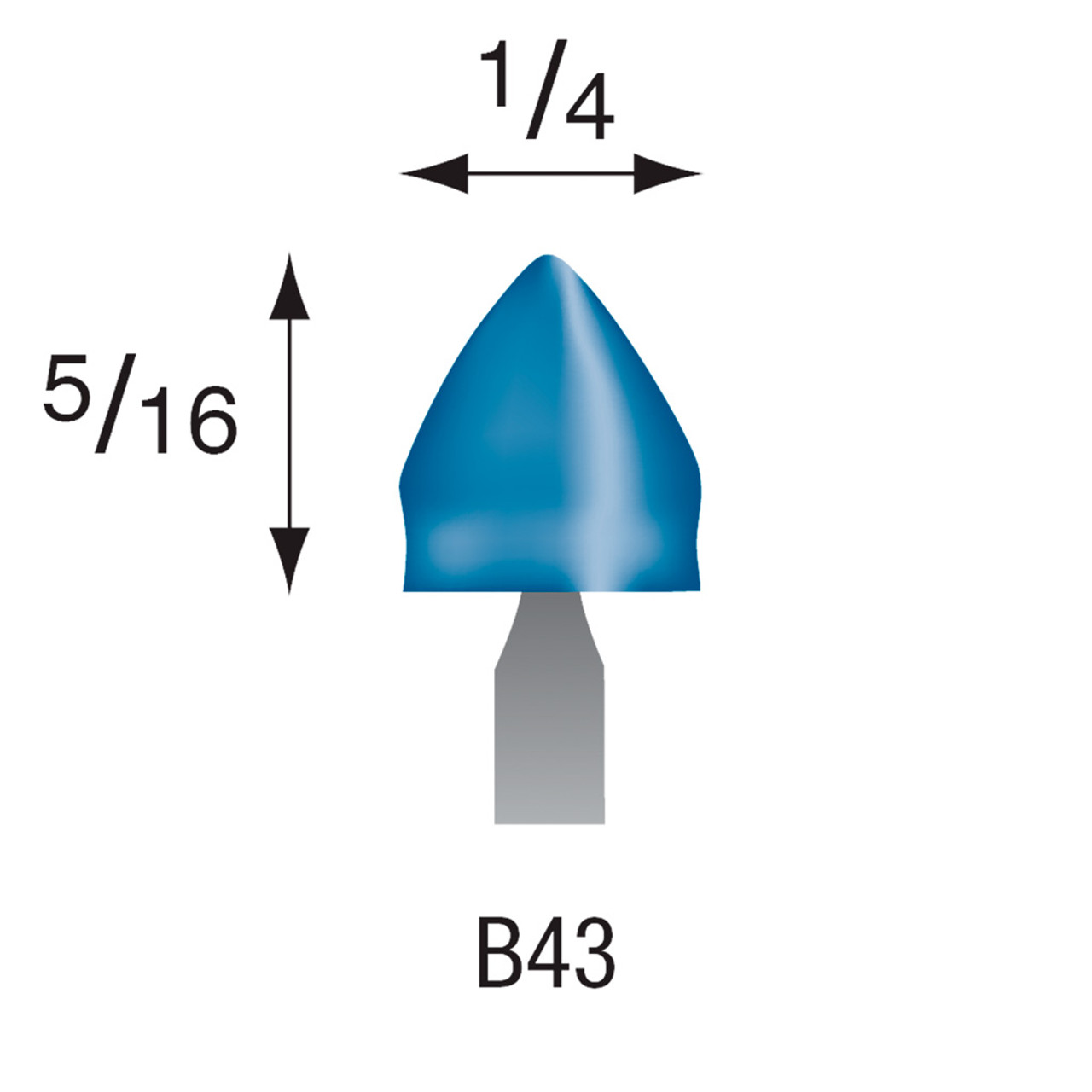 B43 Blue Mounted Stones 1/8" Shank (Pkg of 24)