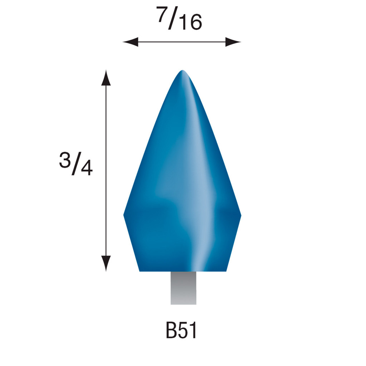 B51 Blue Mounted Stones 1/8" Shank (Pkg of 24)