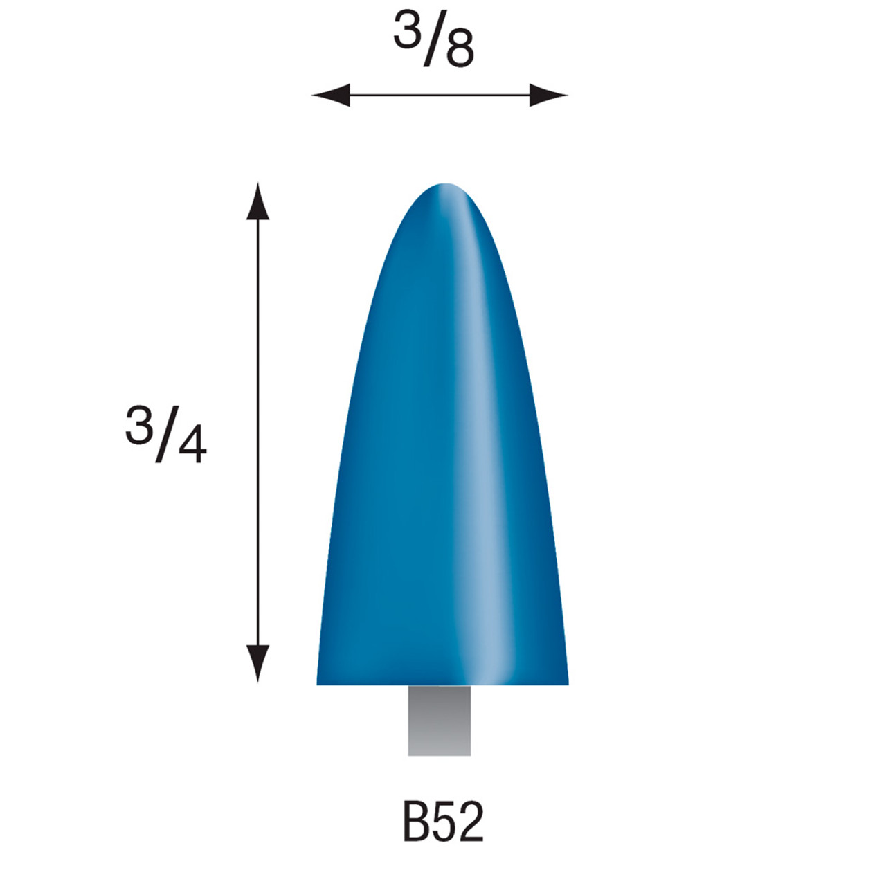 B52 Blue Mounted Stones 3mm Shank (Pkg of 24)