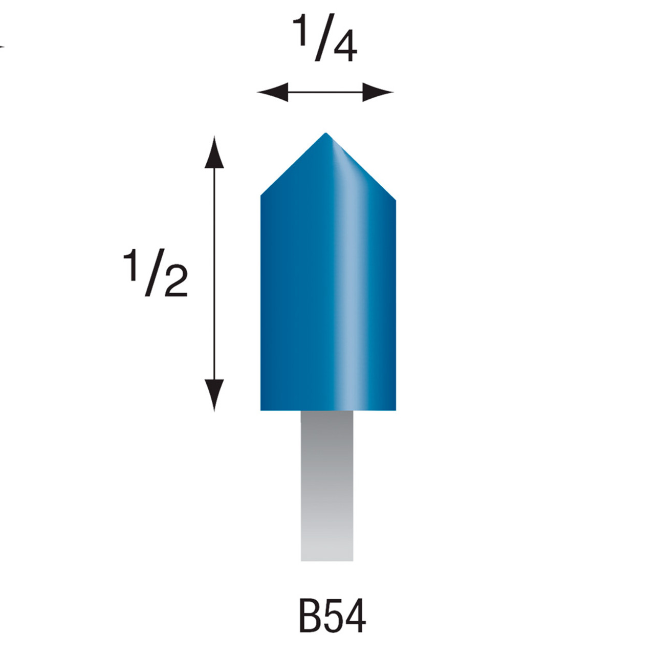 B54 Blue Mounted Stones 1/8" Shank (Pkg of 24)