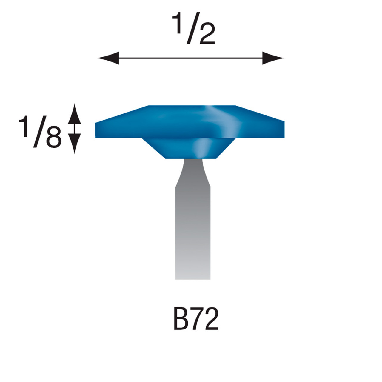 B72 Blue Mounted Stones 1/8" Shank (Pkg of 24)